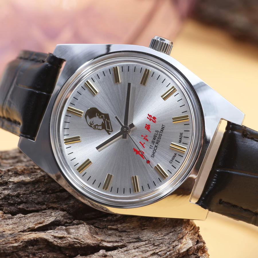HEIMDALLR Analoguhr, Handaufzug, Leder, Silber, 36 mm, Herren - Bild 5