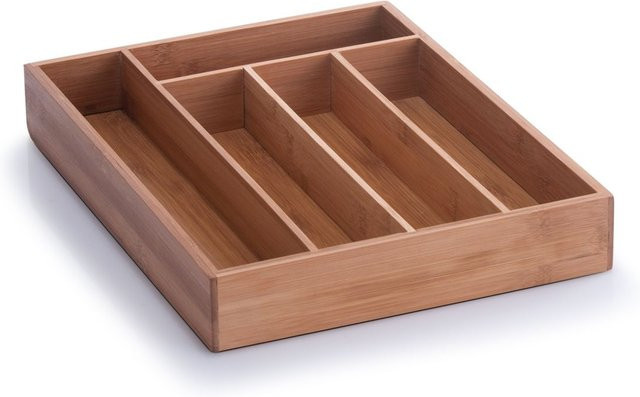 Besteckkasten Zeller Present aus Bambus in Braun mit Trennern, B/T/H: 34,0 x 26,0 x 5,0 cm - Bild 1