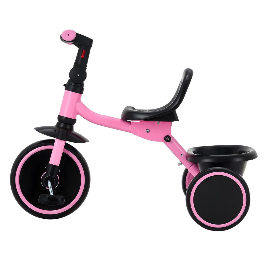 Faltbares Kleinkind-Dreirad von Buying Solutions, MB für 2-5-Jährige mit verstellbarem Sitz und Stauraum, Kohlenstoffstahl-Rahmen, Pink + Black - Bild 2