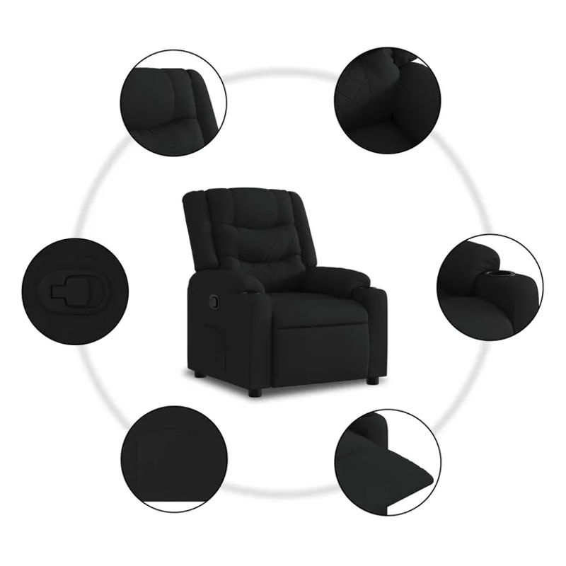 Vidaxl Aufstehhilfe für Sessel für Senioren, Schwarz, Stoffbezogen - Bild 6