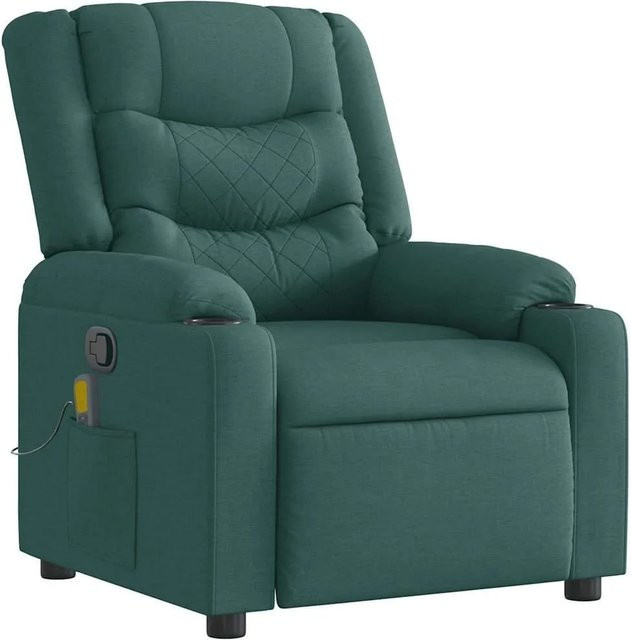 vidaXL Massagesessel Relaxsessel in Dunkelgrün mit Stoffbezug und Armlehnen - Bild 1