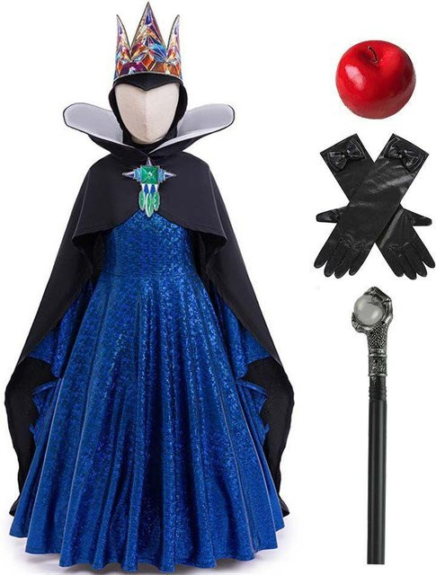ollobebe Schneewittchen Böse Königin Kostüm, Cosplay-Kleid, Set mit Kronenumhang, Fantasy - Bild 1