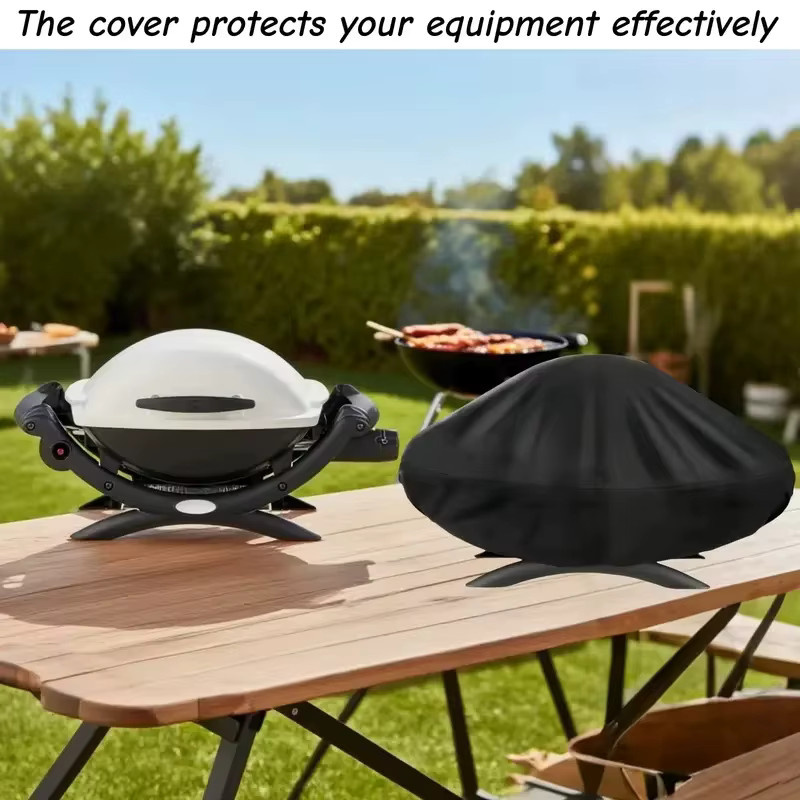 Robuste tragbare Grillabdeckung in Schwarz für Weber sowie Holzkohle- und Gasgrills - Bild 2