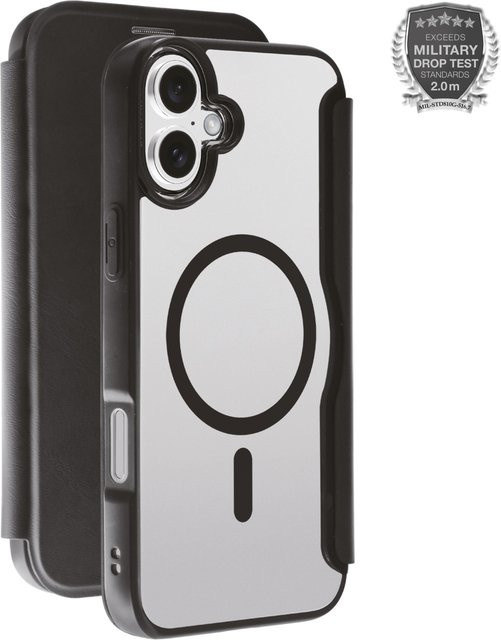 Vivanco MAG PREMIUM Wallet Handyhülle für iPhone 16 Plus mit MagSafe Support und 2,0m Drop-Protection, Weiß - Bild 1
