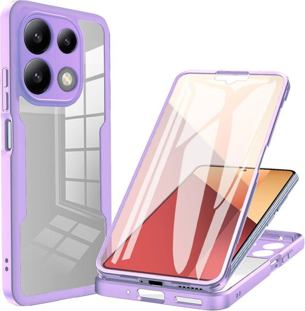 Techsuit ColorVerse 360 Schutzhülle für Xiaomi Redmi Note 13 5G in Lila und Transparent - Bild 1