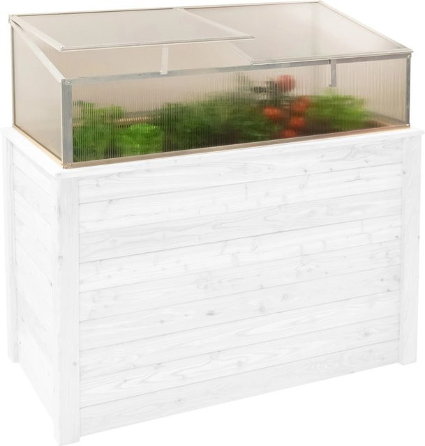 Westmann Frühbeetaufsatz Genus 130 aus Polycarbonat in Silber, passend für Hochbeet Klassik 130, B/T/H: 125 x 62 x 41 cm - Bild 1