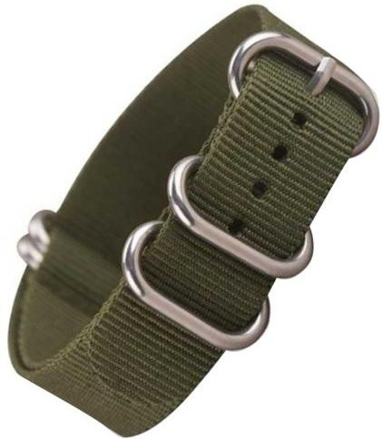 caicaichen Uhrenarmband Nylon, grün, 16 mm, Unisex - Bild 1