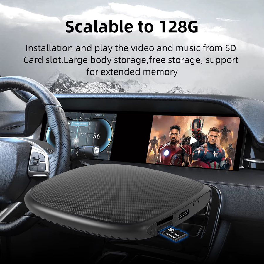 EzoneTronics CarPlay Android Ai Box Schwarz: Kabellose Umwandlung von kabelgebundenem CarPlay zu kabellosem CarPlay mit Octa-Core, 8GB RAM, 128GB Speicher und HDMI-Ausgang - Bild 5