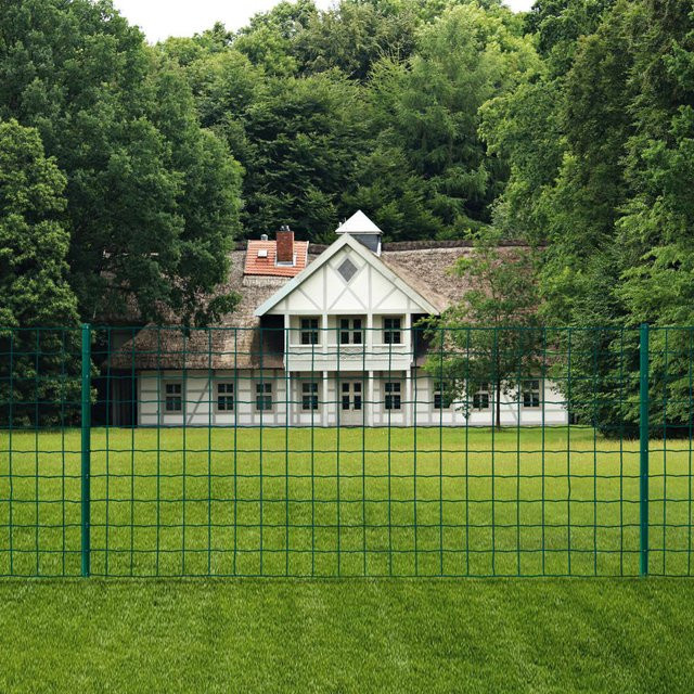 vidaXL Euro Zaun aus PVC-beschichtetem Stahl in Grün, B: 20 m, H: 0,8 m - Bild 2
