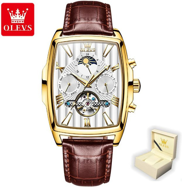 OLEVS Armbanduhr, Automatik, Edelstahl, Tonneau, 45 mm, Herren - Bild 1