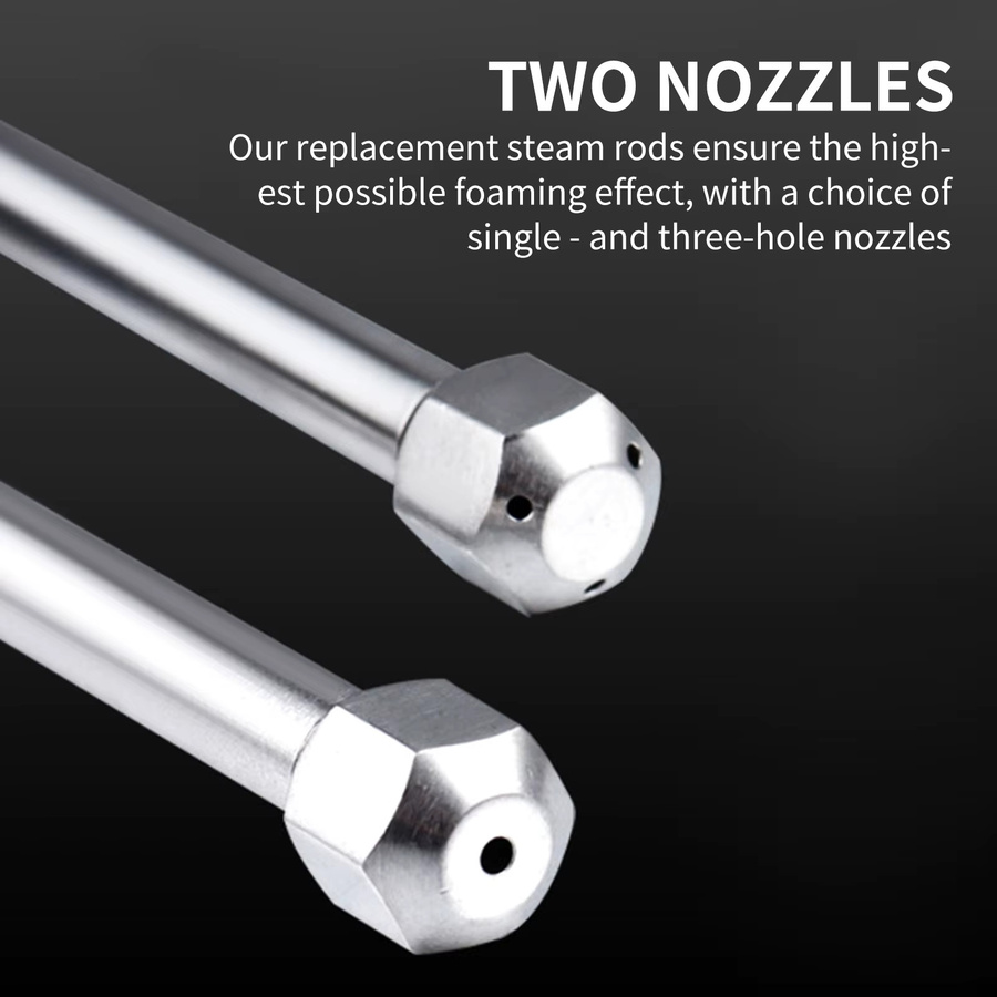 DeLonghi Ersatz-Dampfstab aus Edelstahl mit 2 Düsen in Silber und Schwarz für Kaffeemaschinen 680/685 - Bild 3