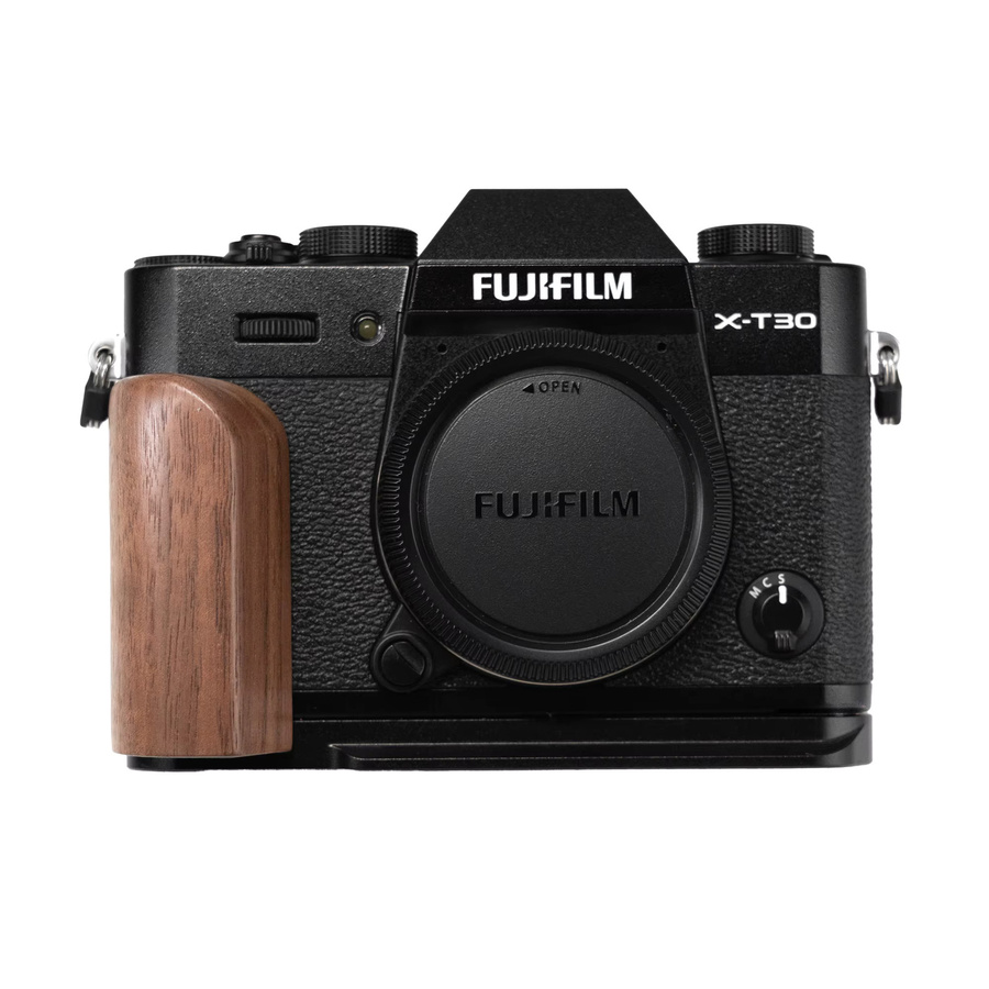 Fujifilm L-Halterung mit Holz-Handgriff für XT30 und XT20 in Schwarz und Braun - Bild 3