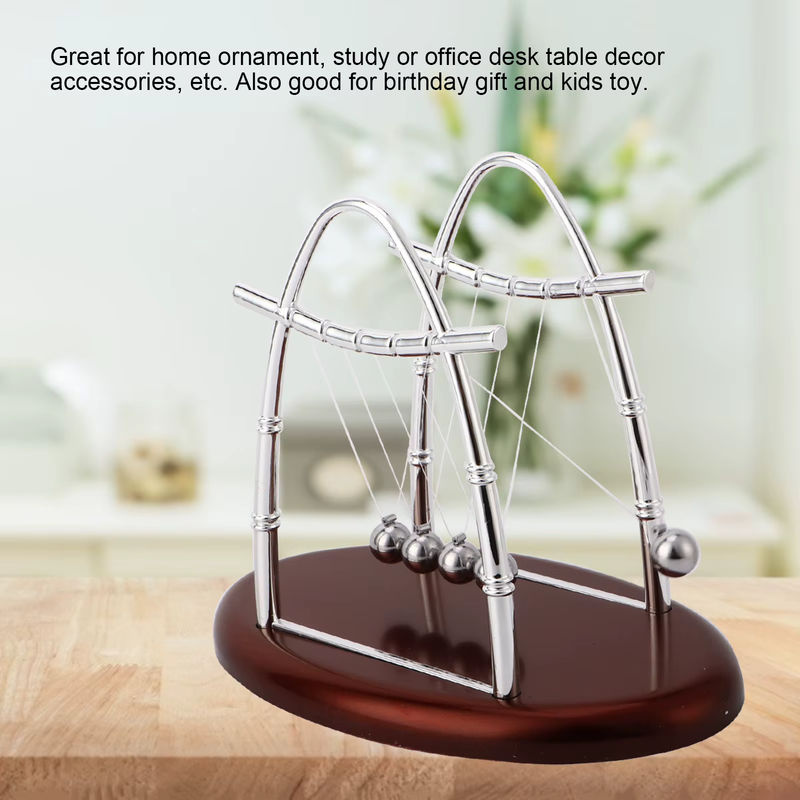 Qiilu Newtons Wiege Physik-Pendel aus Stahl als Deko-Ornament für deinen Schreibtisch - Bild 5