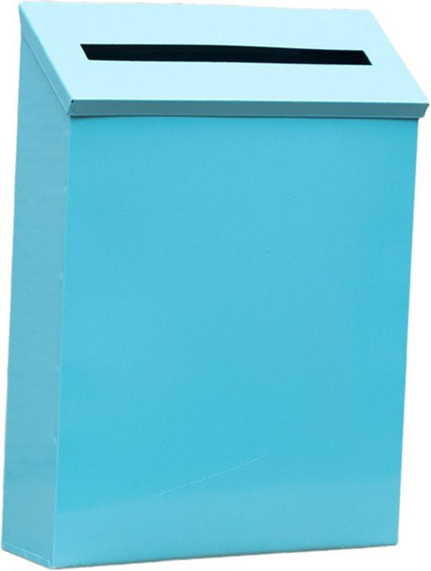 Wandmontierter Briefkasten aus Metall von Toool-Home in Blau mit integriertem Zeitungsständer für Außenbereich und Haustür - Bild 1