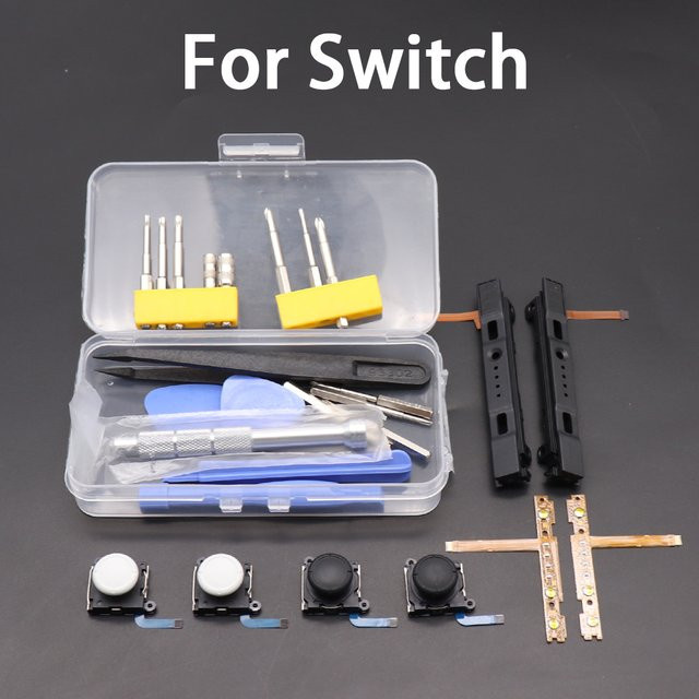 TingDong Ersatz-Joystick Reparatur-Kit für Nintendo Switch JoyCon und Switch OLED mit Verriegelungs-Flexkabel-Set in Multicolour - Bild 1