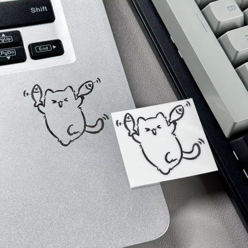 ZTOYL Wasserdichte 3D-Metallaufkleber, Cartoon-Figuren Mädchen und Katzen, DIY-Dekoration - Bild 3