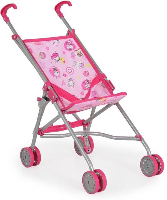 Moni Puppenwagen Kaya S9302, rosa, Hasenmotiv, mit Doppelrädern - Bild 1