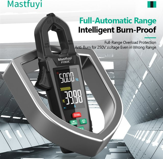 MASTFUYI Digitales Clamp Meter True RMS Multimeter mit NCV-Erkennung für AC Strom, Ohm, Hz und Kapazität - Bild 1