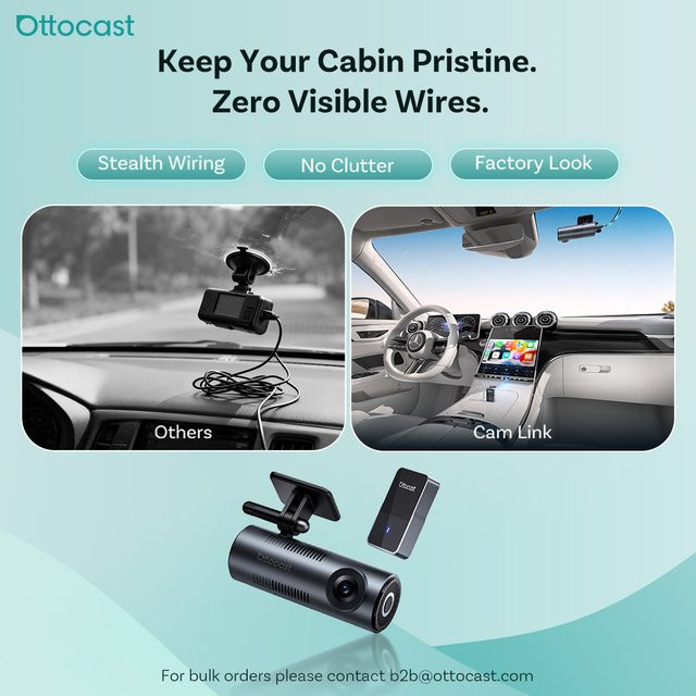 Ottocast Ottosafe Cam 2-in-1 Carplay und Android Auto Adapter mit Dashcam in Schwarz - Bild 1