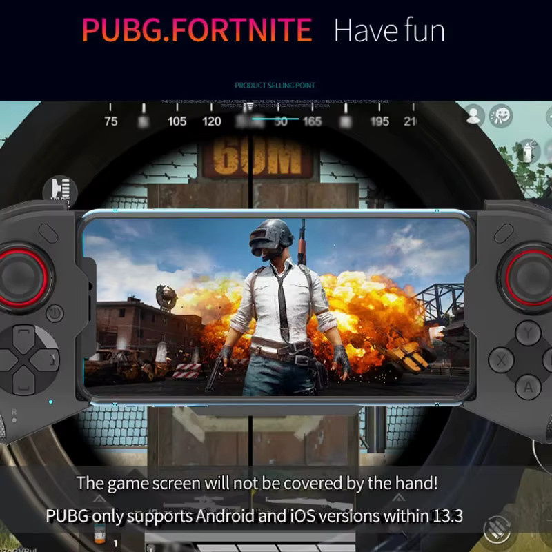 AyeBeau Bluetooth Gamepad für iPhone und Android Smartphone, Gaming Controller mit Joystick und Trigger in Schwarz - Bild 3