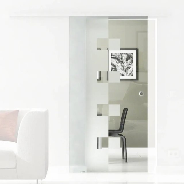 Levidor Glasschiebetür Wolfsburg mit Griffmuschel, transparent, B: 90 cm, H: 217,5 cm - Bild 1
