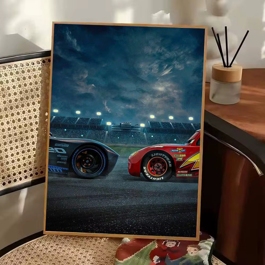Cars 3 Lightning McQueen Poster als selbstklebender wasserfester Papieraufkleber für deine Wanddekoration in Mehrfarbig - Bild 3