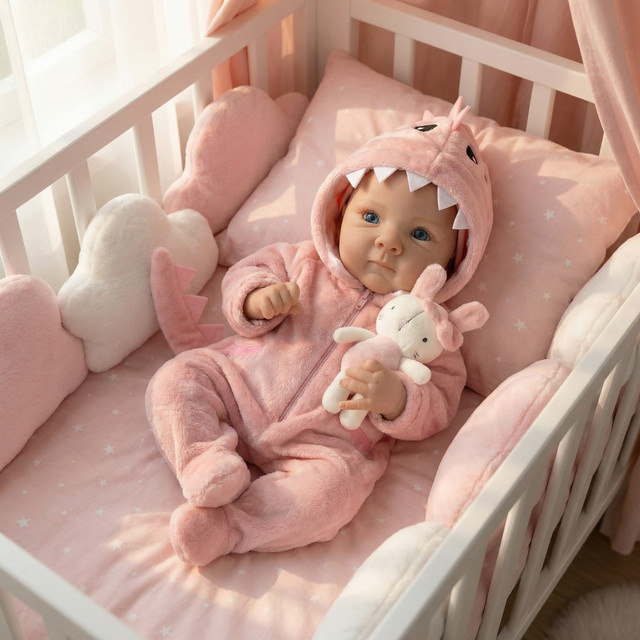 NPK Bettie Reborn Babypuppe, 18 Zoll, Stoffpuppe, Rosa - Bild 1