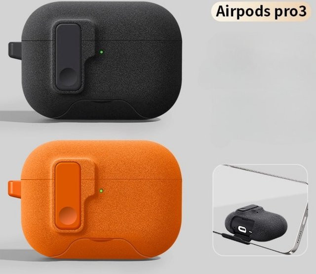Schutzhülle für AirPods Pro 2 und 3 Generation mit sicherem Schloss und integriertem Telefonständer - Bild 1