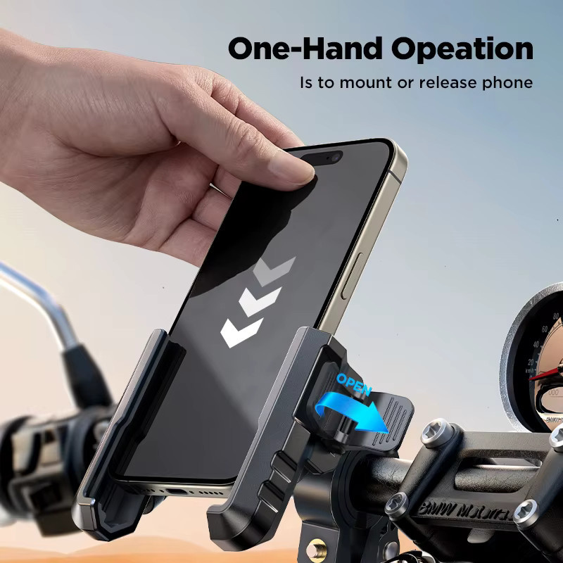 Joyroom Fahrrad und Motorrad Handyhalterung mit 360 Grad Drehung für Smartphones von 3,5 bis 8 Zoll in Schwarz - Bild 4