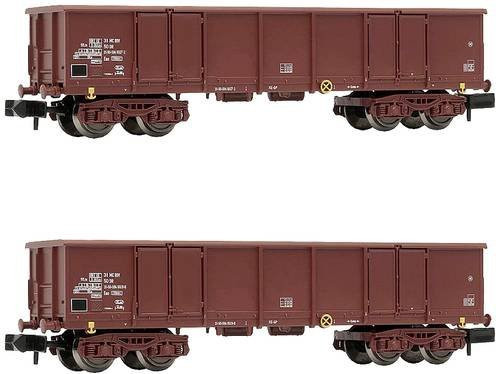 Arnold 2er-Set offene Güterwagen HN6532 N Spur N mit Schrott in Braun - Bild 1