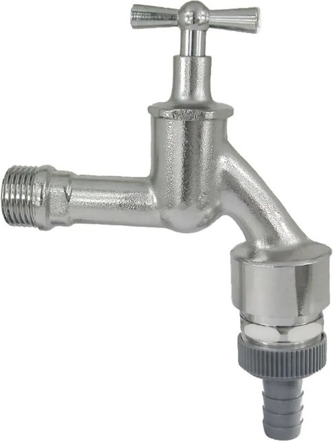 Geka Wasserhahn aus Messing mit Rohrbelüfter und Rückflussverhinderer, 13 mm (1/2 Zoll), Matt - Bild 1