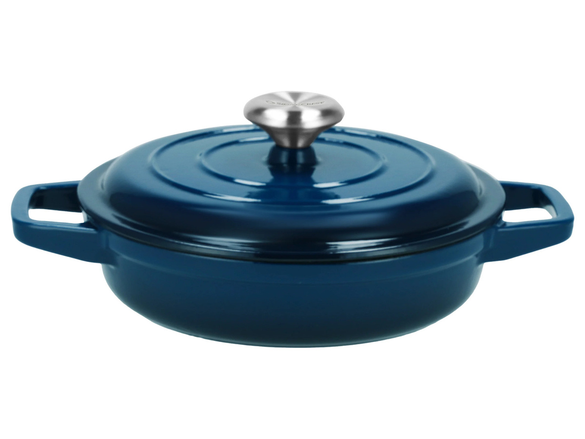 SILVERCREST Premium-Gusseisentopf-Set aus emailliertem Gusseisen mit Deckel, Dunkelblau, 1,9 l / 2,9 l / 4,2 l - Bild 1