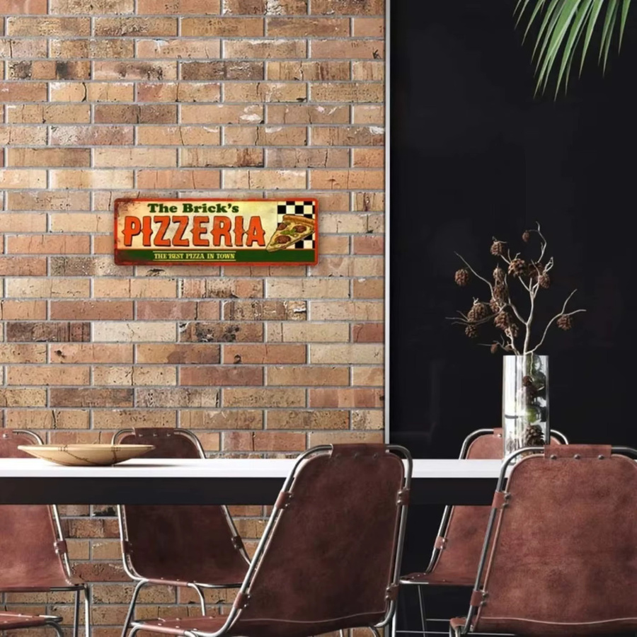 Personalisiertes Pizzeria-Schild von CIFBUY in Rot und Mehrfarbig, Retro-Wanddekoration für deine Küche, B/H: 30 x 15 cm - Bild 2