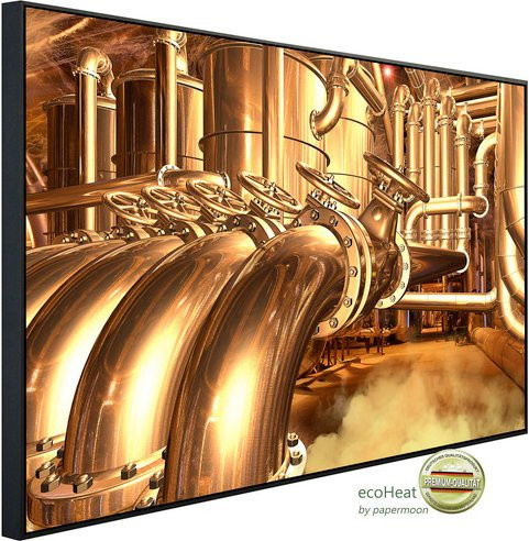 papermoon Infrarotheizung EcoHeat Goldene Fabrik mit Matt-Effekt in Bunt, 600 W mit App-Steuerung und Überhitzungsschutz - Bild 1