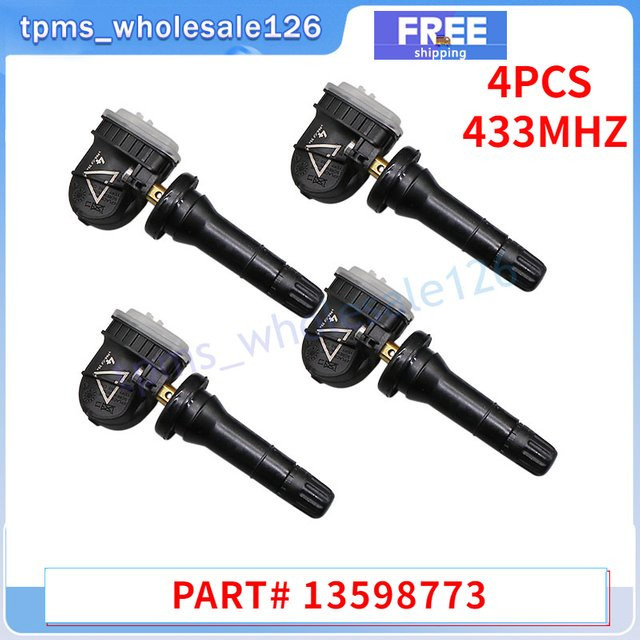 GANGLE TPMS Reifendruckkontrollsystem 4er-Set für Cadillac CT6 SRX Chevrolet Aveo Malibu und Opel Antara Mokka, 433MHz, Schwarz - Bild 1