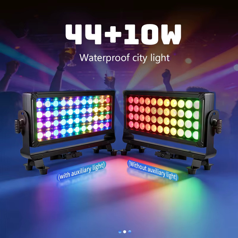 Professionelle LED Outdoor Wash Lights RGBW Pixel DMX512 mit 44x10W, IP65 wetterfest, Schwarz, B/T/H: 33,0 x 33,0 x 5,0 cm - Bild 6