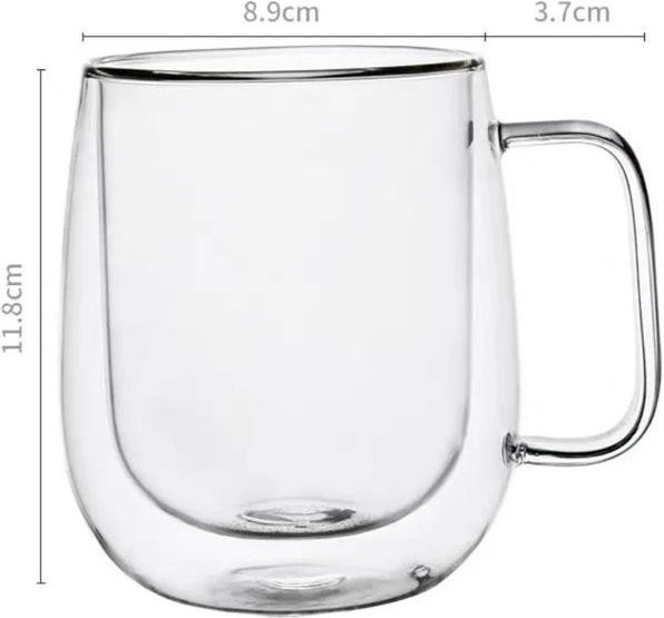 Doppelwandige Kaffeetasse aus hitzebeständigem High-Borosilikatglas von Bestbags, transparent, 150-350ml - Bild 1