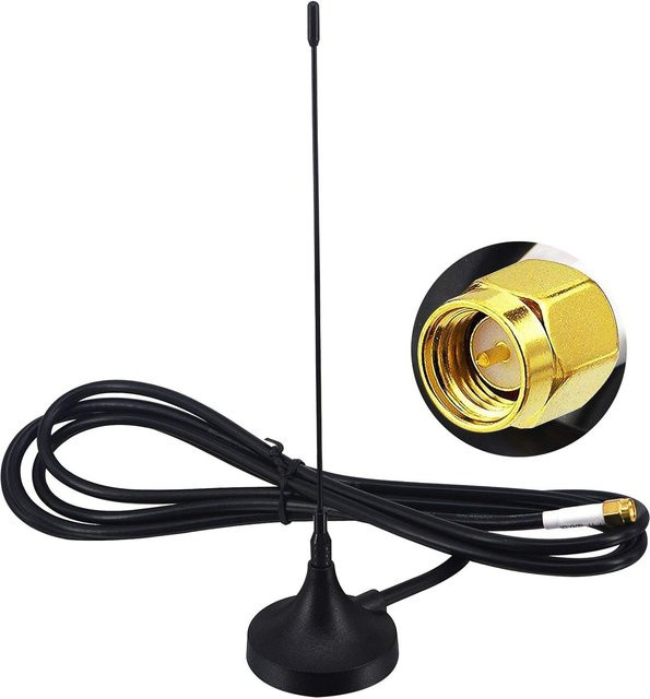 NOWEPOCH Omnidirektionale Saugnapfantenne 433 MHz mit 5 dBi, RG174 Kabel 3m, SMA-Stecker, Schwarz - Bild 1