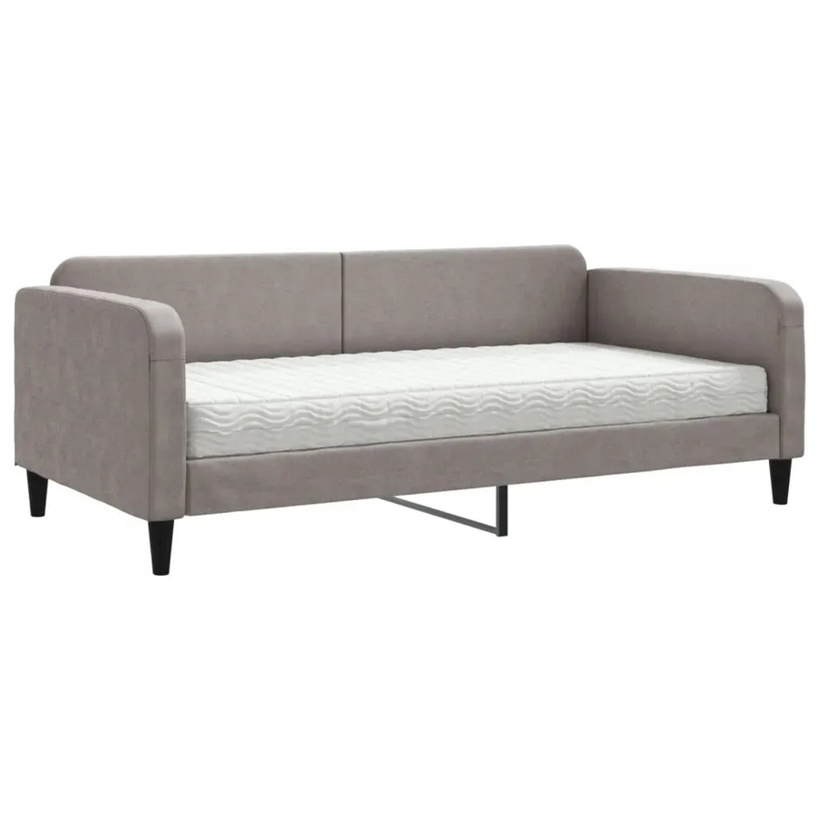 vidaXL Tagesbett mit Matratze in Taupe, modernes Polsterbett für Wohnzimmer oder Schlafzimmer, B/T/H: 223 x 100 x 75 cm - Bild 2