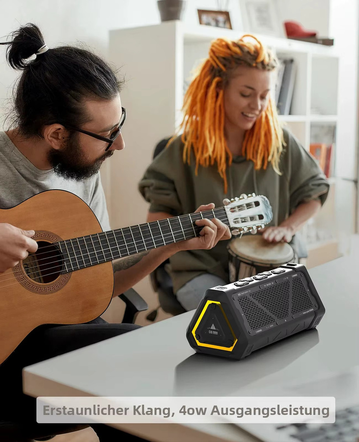 MLOVE P3 Bluetooth-Lautsprecher in Schwarz mit 40 W Ausgangsleistung, IPX7 wasserdicht, Stereo-Sound und RGB-Licht - Bild 4