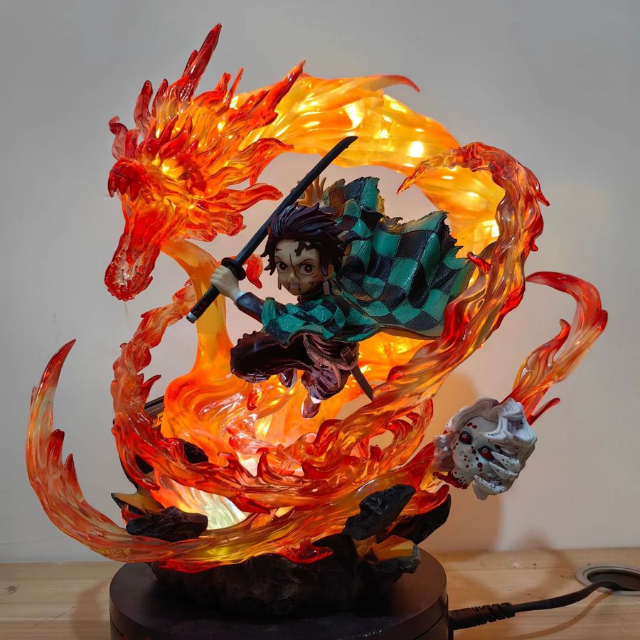 Bandai Demon Slayer Tanjiro Kamado Action Figur mit Feuer Drache Motiv in Multicolor, Höhe: 22,0 cm - Bild 3