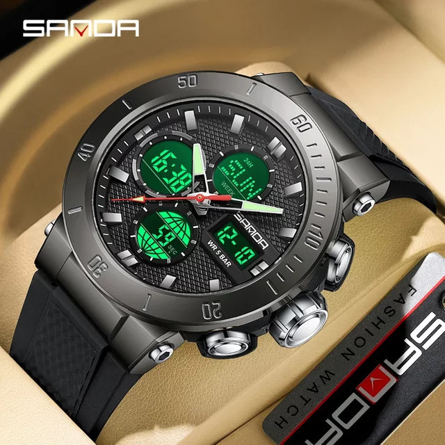 SANDA Armbanduhr, Quarz, Dual Display, Digital, Herren - Bild 1