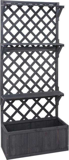 Hochbeet MCW P69 aus Holz mit Rankgitter und Spalier in Anthrazit-Grau, B/T/H: 177 x 77 x 33 cm - Bild 2