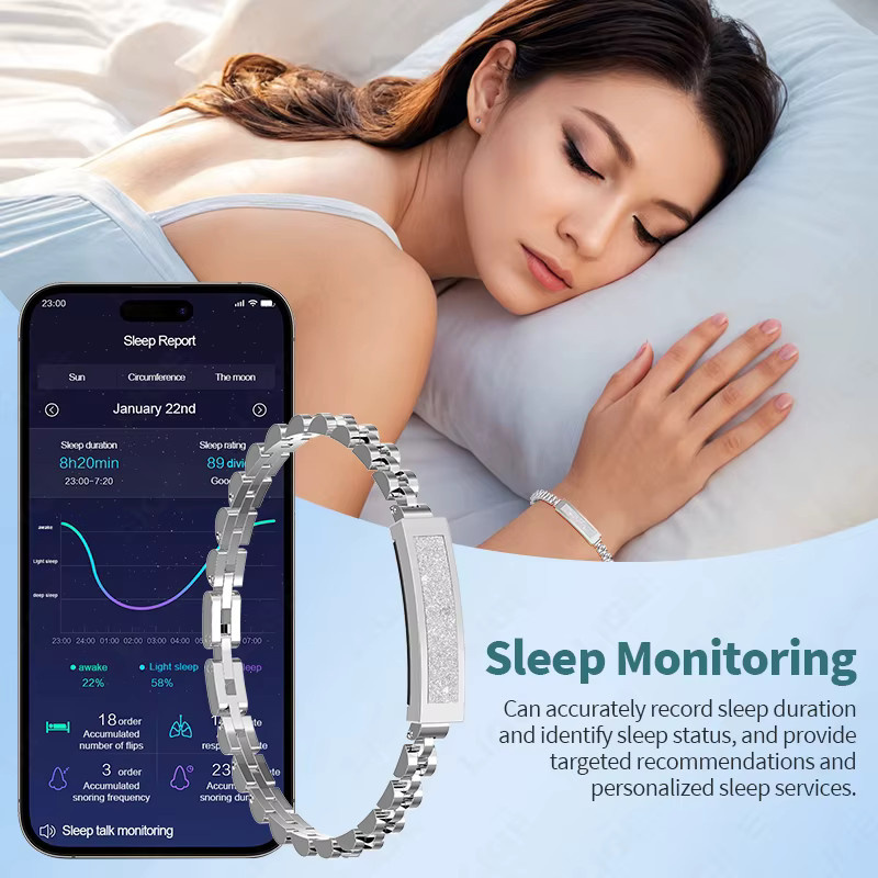 LIGE Damen Smartwatch mit Herzfrequenzmessung, Schlafüberwachung und Schrittzähler, wasserdicht, Schwarz/Silber - Bild 2