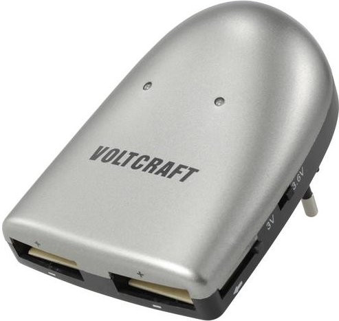 Voltcraft Knopfzellen-Ladegerät für Li-Ion Knopfzellenakkus in Silber - Bild 1