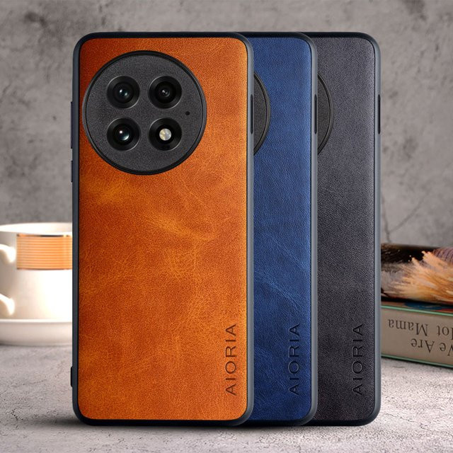 Luxus Vintage Leder Hülle für OnePlus 13 12 11 10 Pro 5G in Schwarz - Bild 1