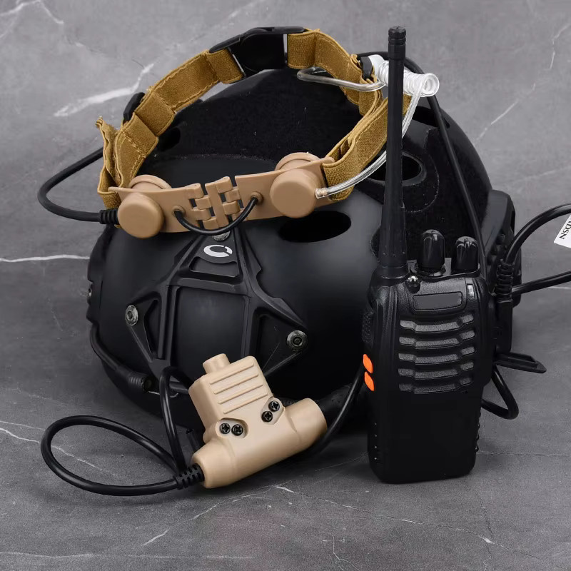 Wadsn Taktisches Kehlkopfmikrofon mit Handschlaufe für Kenwood und Baofeng UV-5R UV-5X UV-82 in Schwarz - Bild 4