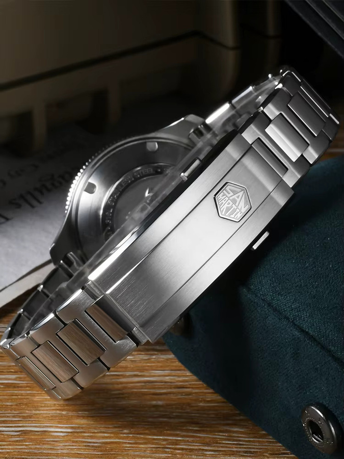 San Martin Taucheruhr, Automatik, Edelstahl, 40 mm, Herren, Silber - Bild 3