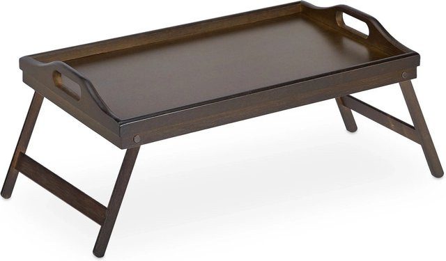 Klappbares Relaxdays Betttablett aus Bambus in Dunkelbraun, B/T/H: 61,5 x 22 x 30 cm - Bild 1