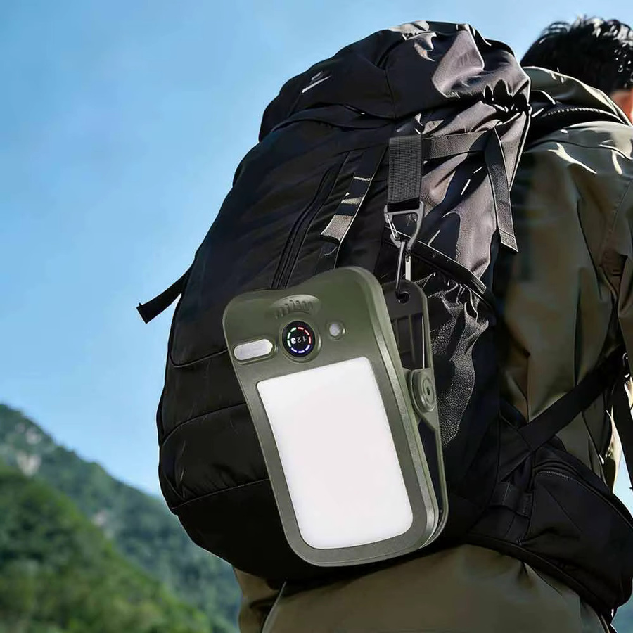 SHENZHITECH Solar-Camping-Clipleuchte in Weiß mit dimmbarer COB-LED und Monokristallinem Solarpanel - Bild 3
